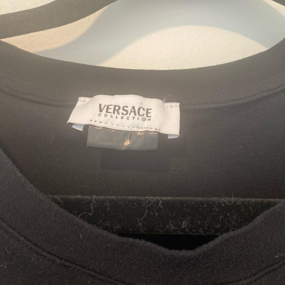 Versace Men's Charcoal Long Sleeve Tee - Picture 2 of 4